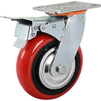匹牧 聚氨酯重型PU脚轮 5寸 万向轮 2个