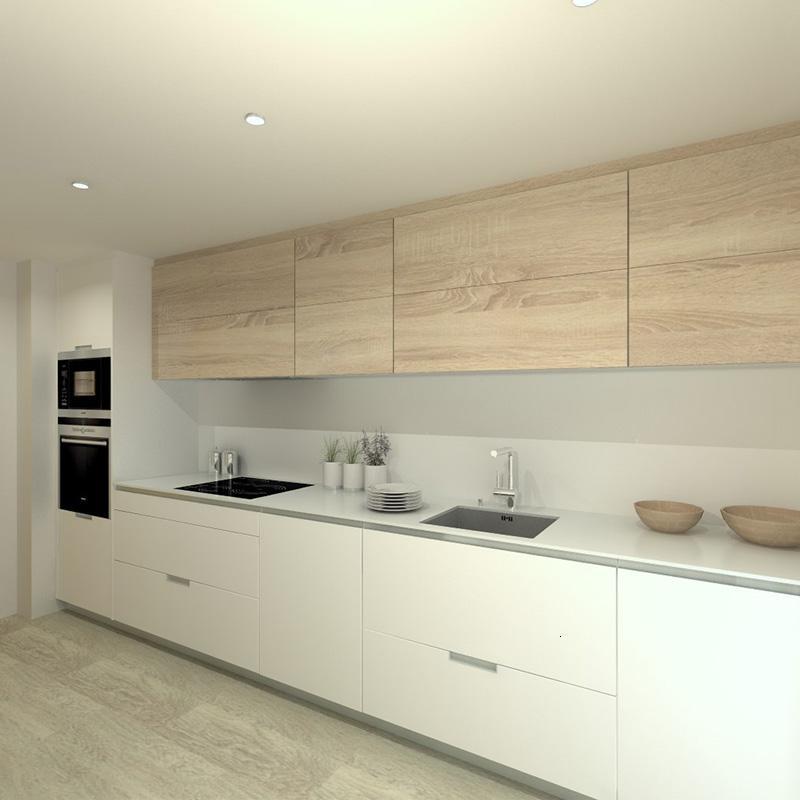 六个木匠全屋家居定做现代简约整体厨房橱柜定制一字型开放式橱柜闪电