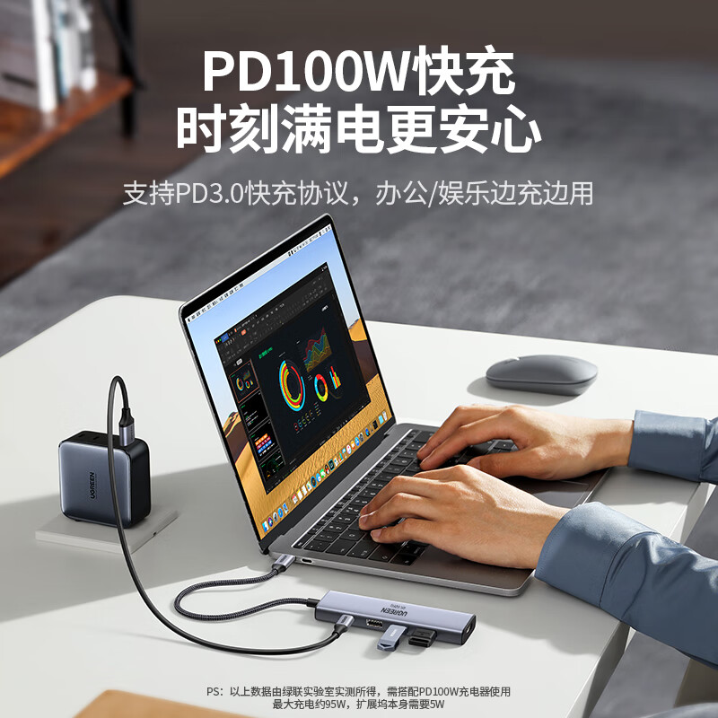 Type-C扩展坞 USB-C转HDMI拓展坞4K投屏千兆网线转接头HUB分线器3.0适用苹果macbook笔记本转换器高清大图