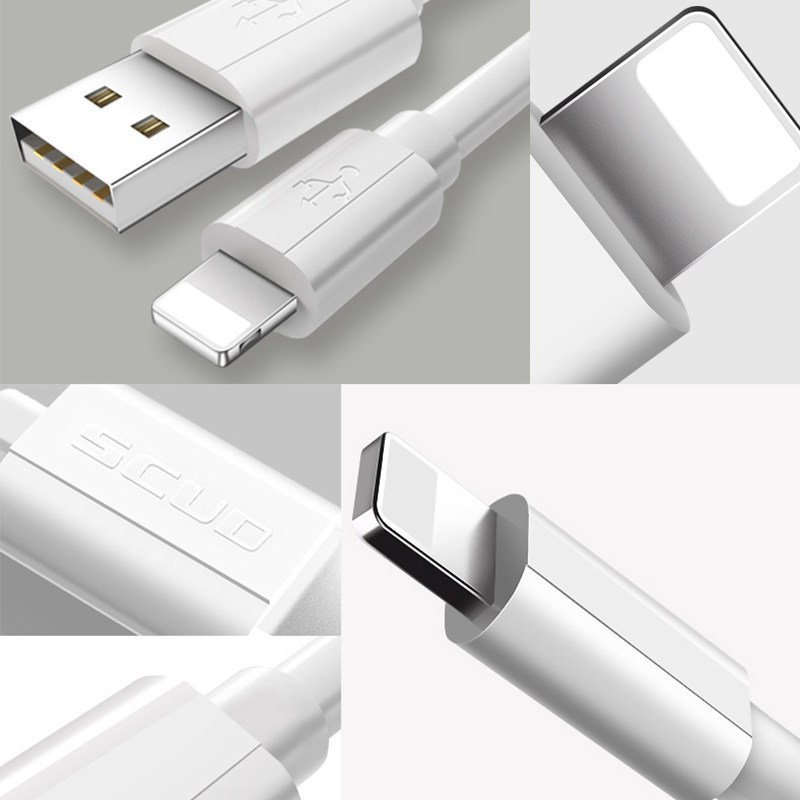 飞毛腿SCUD iPhone 苹果Lightning接口 1M长 白色数据线 Ui101