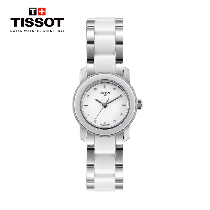 [低至5折]天梭(TISSOT)瑞士手表 瓷艺系列陶瓷材质女士石英表T064.210.22.016.00 礼物