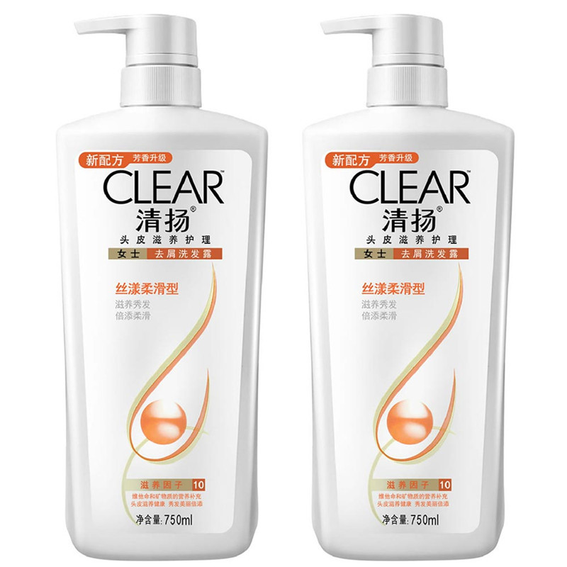 清扬女士去屑洗发露丝漾柔滑型白瓶750ML(单位:件)