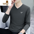 YANXU男士V领打底衫长袖t恤内衣衣服2022新款体恤内搭内袖男0 M(建议100-115斤) YP-Z1029炭灰