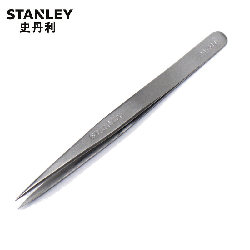 史丹利STANLEY 尖头镊子125mm 加厚不锈钢镊子手工DIY小维修工具细夹线头夹子 94-511-23