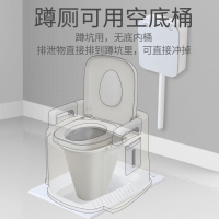 家用成人马桶可移动孕妇老人闪电客坐便器老年人卧室内便携式专 [升级软便圈]白色豪华马桶(房间用+2个室内替换桶)送大礼包