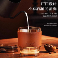 ins风玻璃杯带吸管带盖水杯女生高颜值咖啡杯冰美式竹节杯子