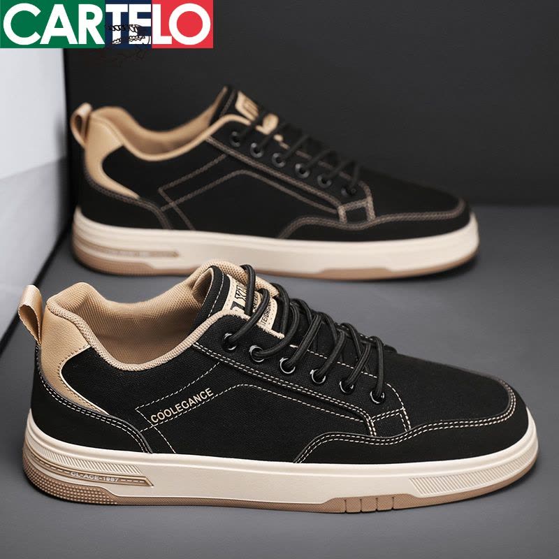 [线下专柜同款]卡帝乐鳄鱼(CARTELO)新款百搭男鞋板鞋帆布鞋休闲鞋图片