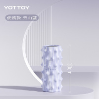 yottoy 肌肉放松腿部按摩轮实心款滚轴加强款仙人掌泡沫轴健身器材专业瑜伽柱 30cm-云山蓝（迷彩）