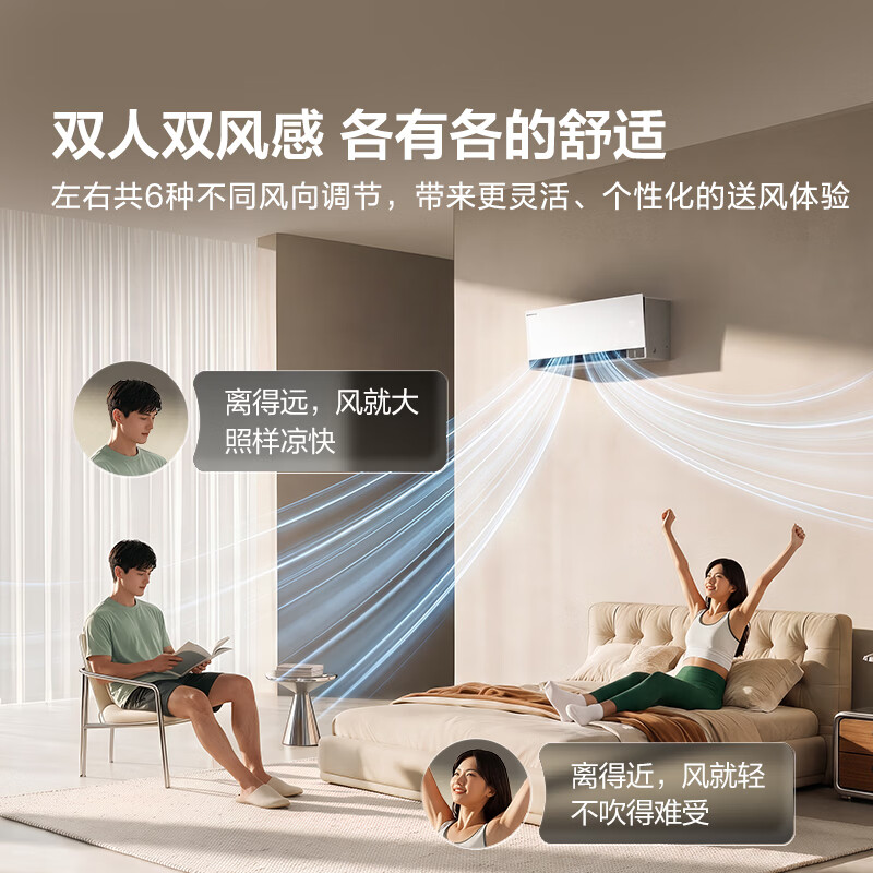 海信空调智慧风E5L大1.5匹挂机 纯铜管滑盖阔出风主动识人防直吹 大薄荷2.0 KFR-35GW/E5E1-1L高清大图