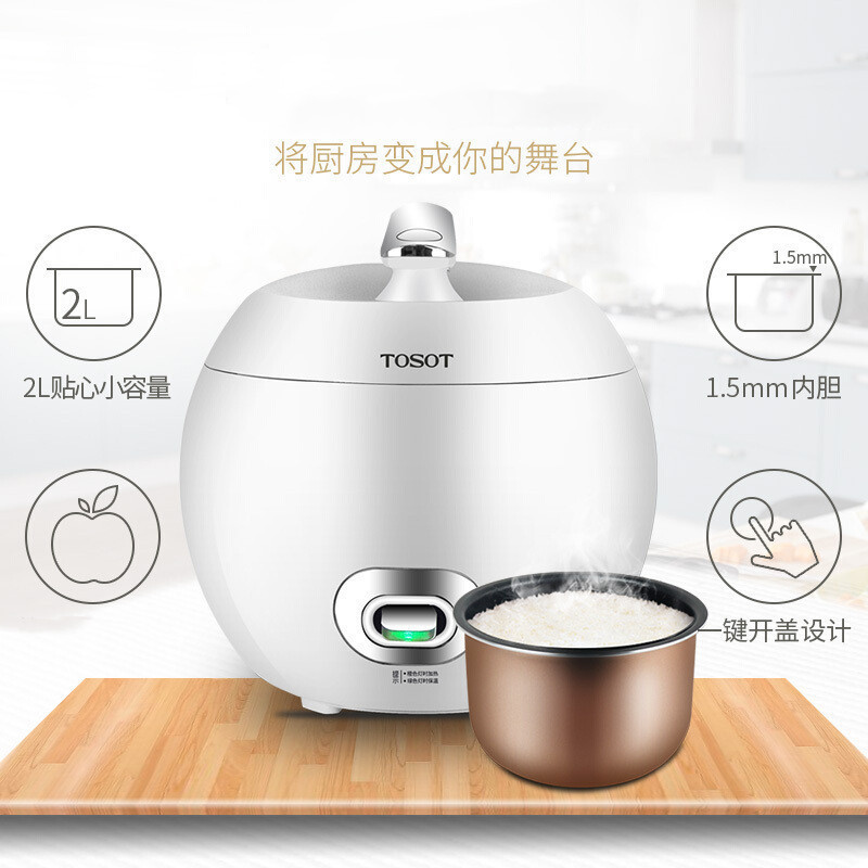 格力(GREE)电饭煲 GDF-20S65 电饭锅2升家用2L升大松迷你煲小型机械款适用于1-4人煮饭 热饭 煮粥饭煲