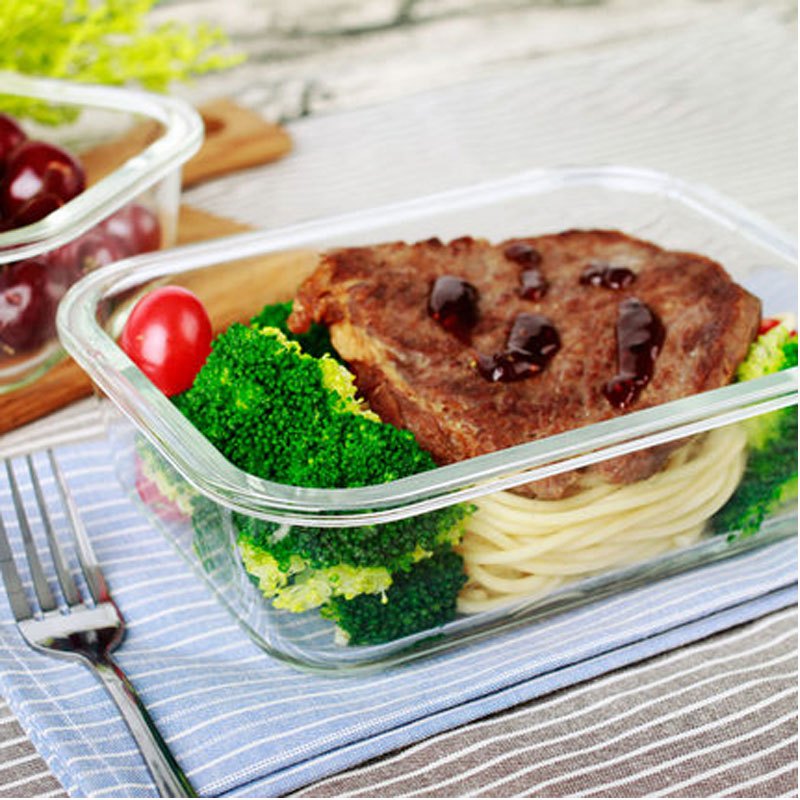 趣涉家居 玻璃饭盒便当盒冰箱收纳水果保鲜盒密封碗套装简约现活日用家居百货家用上班带饭居家用品