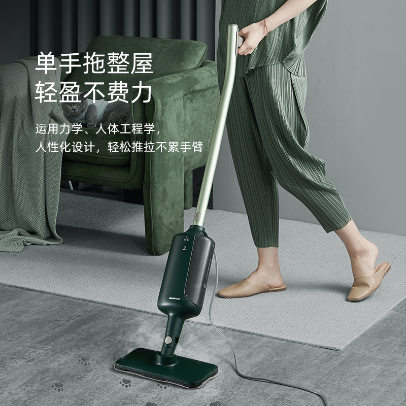 大宇(DAEWOO)家用电动手持除尘擦地拖地清洗机蒸汽拖把高清大图