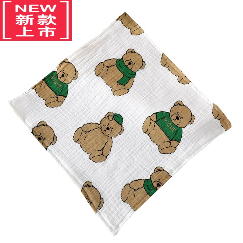 可莉允新品!棉花糖纱布方巾5条装儿童手帕口水巾四层宝宝洗脸巾毛巾
