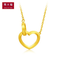 周大福黄金项链ING系列爱心双环黄金项链吊坠计价(工费：308）F206704