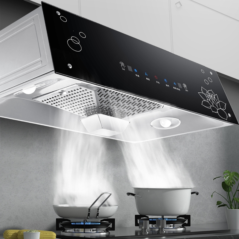 顶吸式脱排畑机老式抽烟机一体成型集烟腔两档变速吸烟自行安装标配