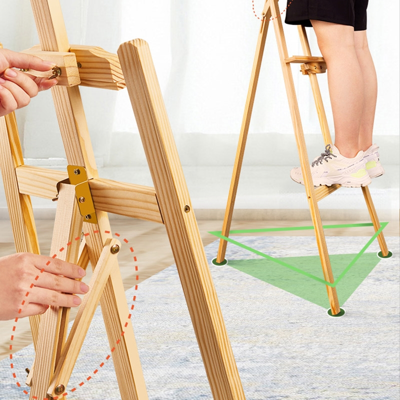 智扣儿童画架画板木质支架式折叠初学者绘画画工具套装美术生专用幼儿