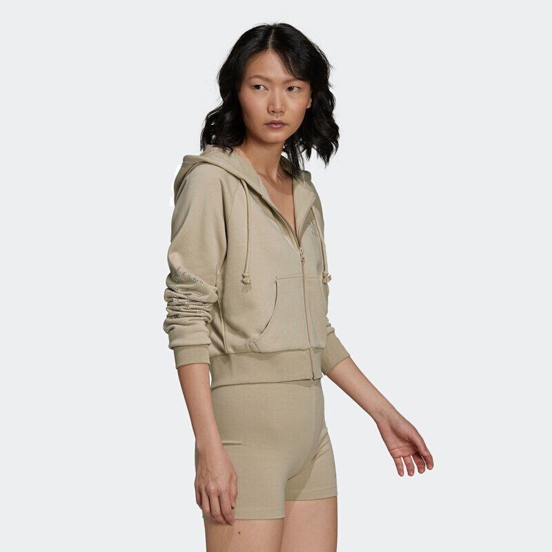 adidas/阿迪达斯女装新款连帽外套舒适休闲运动服夹克HF6766 D