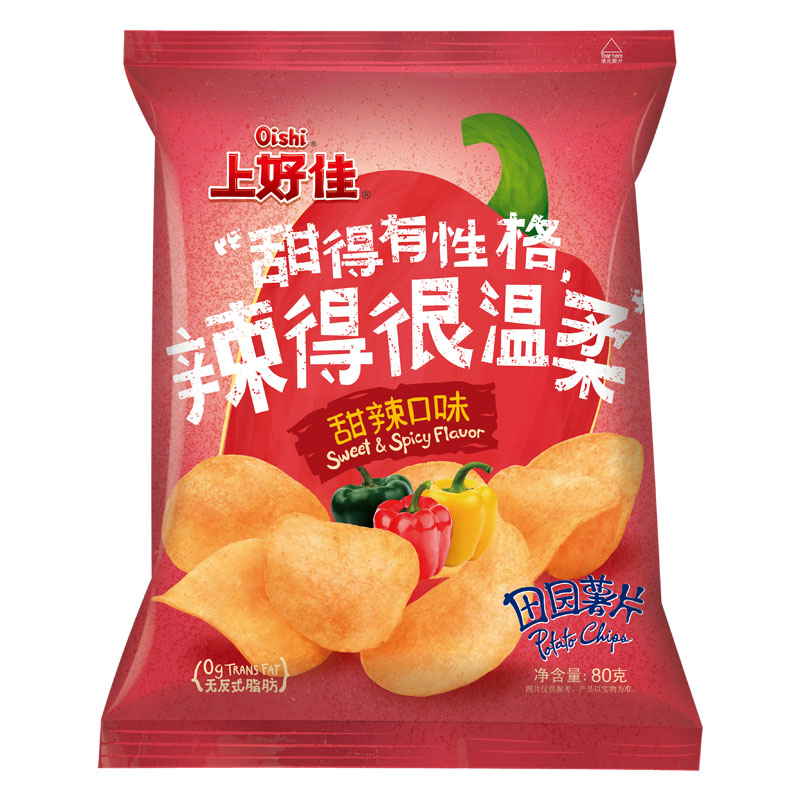 上好佳田园薯片甜辣口味50g