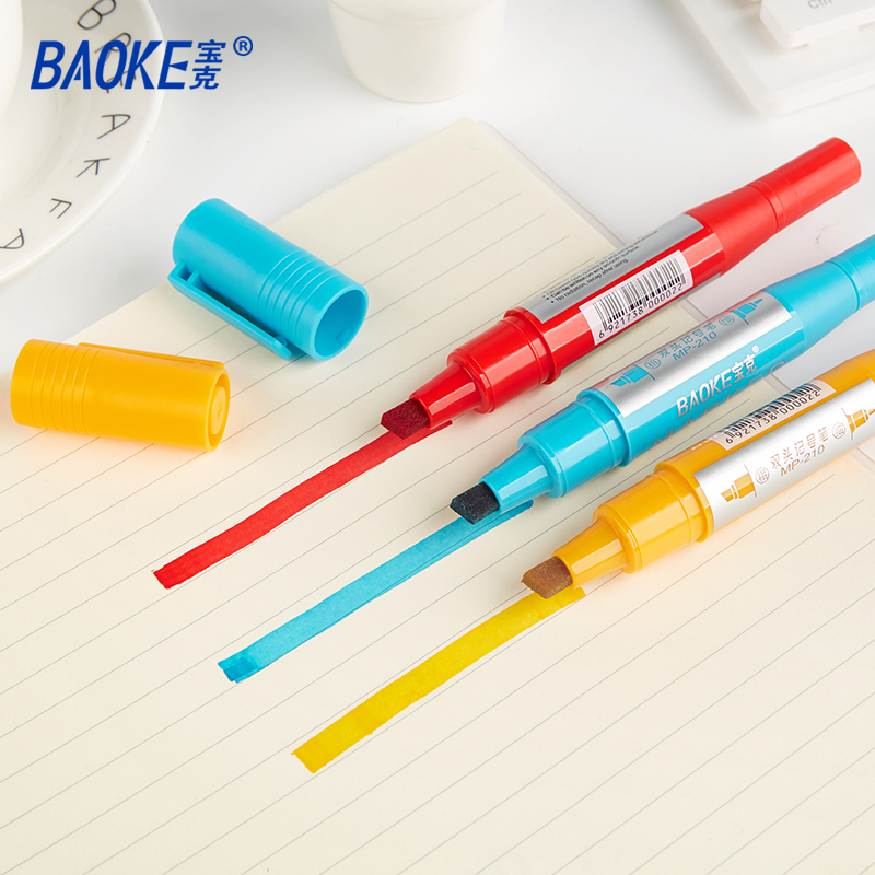 宝克(BAOKE)MP210#12 2.5-6mm双头油性记号笔套装 物流笔/箱头笔 12色 12支/盒 1盒高清大图