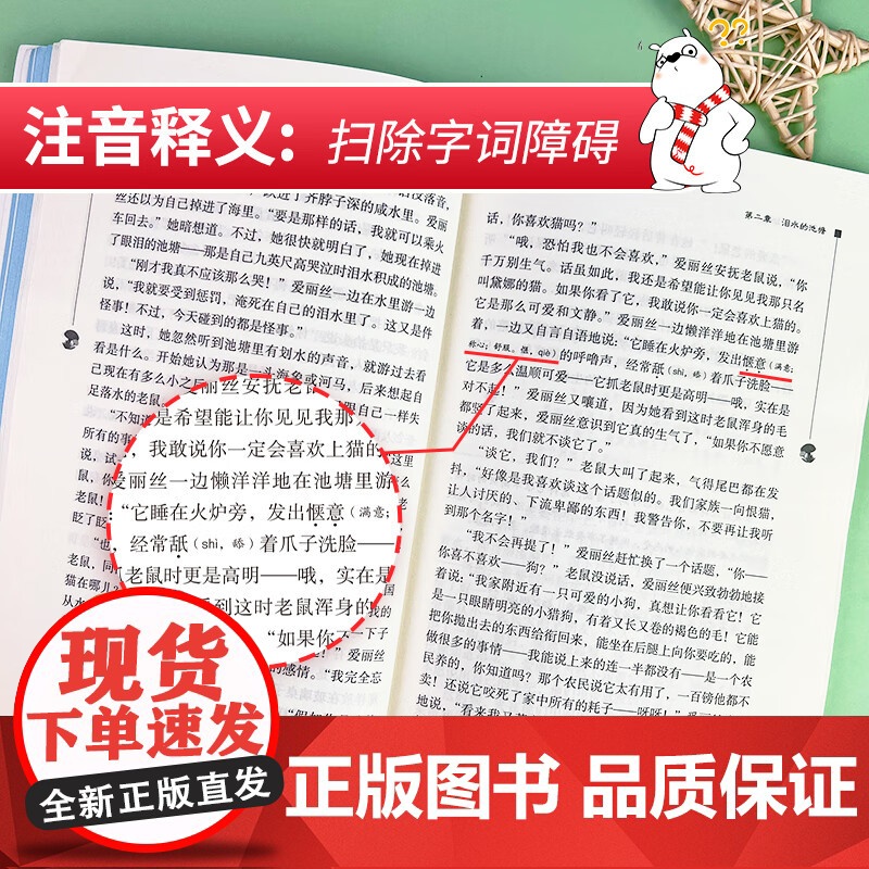 正版 智慧熊 爱丽丝漫游仙境 中小学生阅读指导丛书 彩插励志版无障碍阅读 中小学生阅读经典名著课外教辅书 南方出版社高清大图