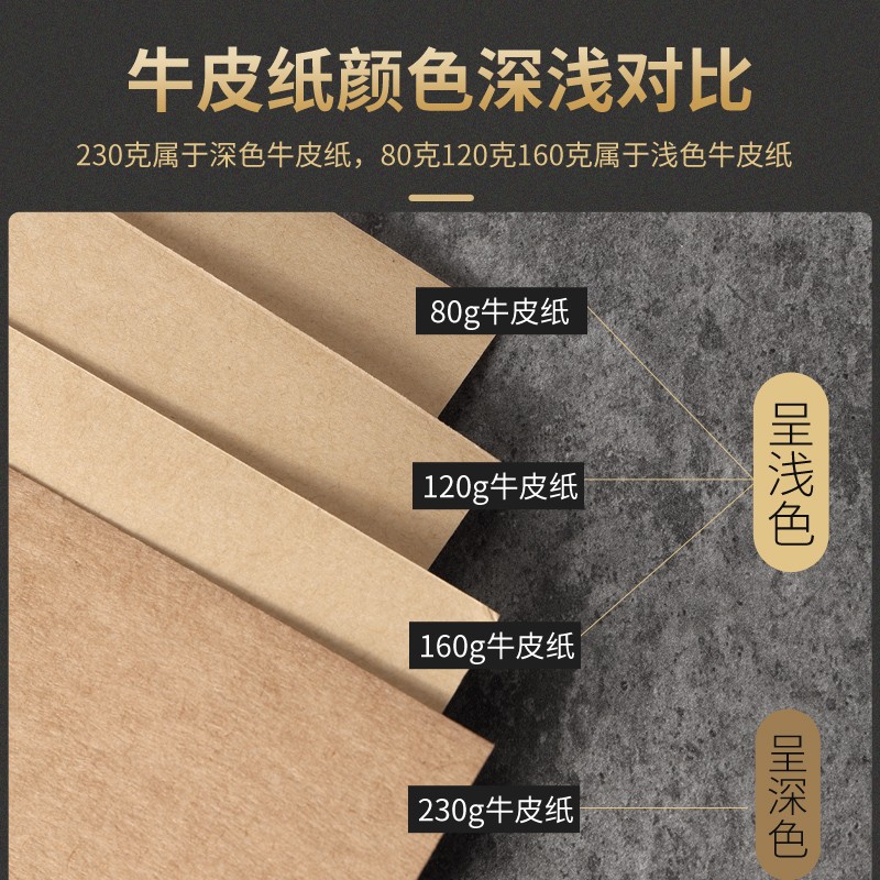 易利丰(elifo)木桨 牛皮纸A4封面纸 牛皮打印纸 a4 80克精牛皮纸100张高清大图