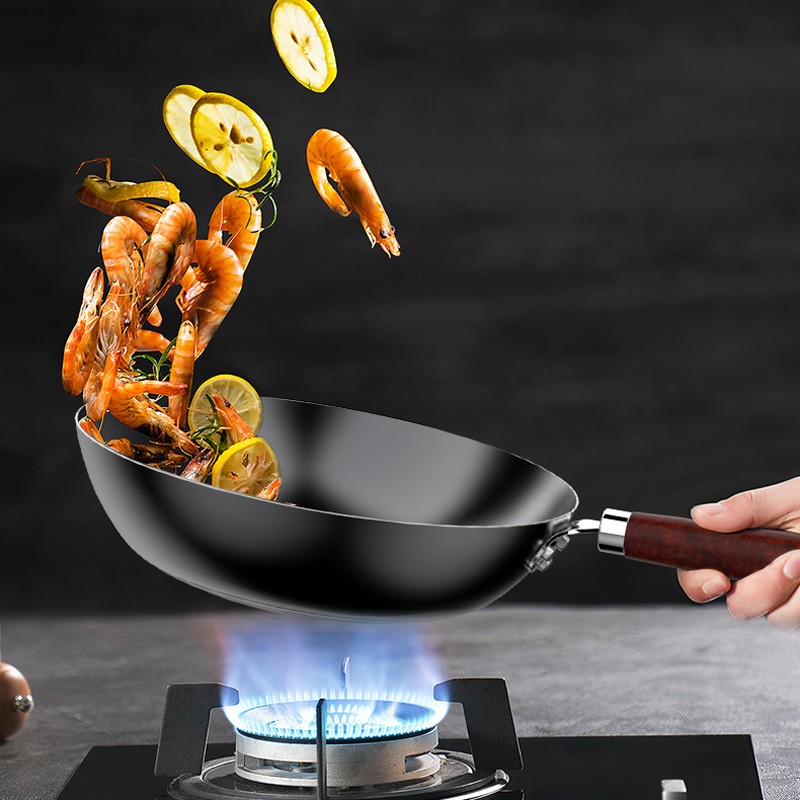 苏泊尔(SUPOR)平底煎炒锅锅具套装刀具套装 精铁炒锅VC32BH01高清大图