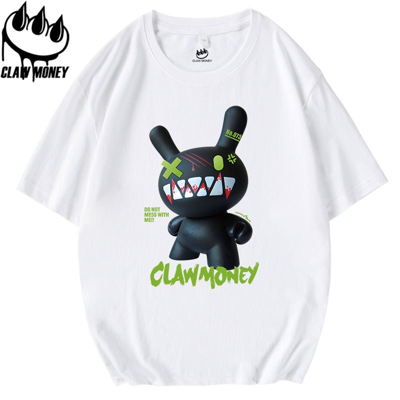 Claw money潮牌短袖T恤男纯棉圆领ins印花大码体恤宽松青少年半袖