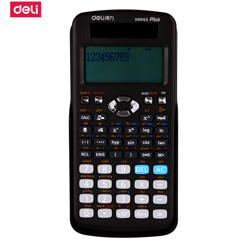 得力(deli)D991ES 双电源学生科学函数计算器 易拉式保护盖 黑色