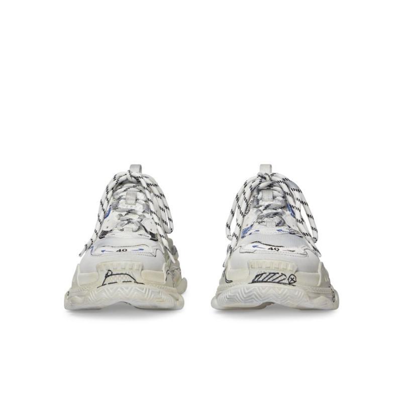 巴黎世家(Balenciaga)男跑步鞋系带低帮板鞋多层泡沫透气网面复杂外底时尚百搭户外休闲鞋