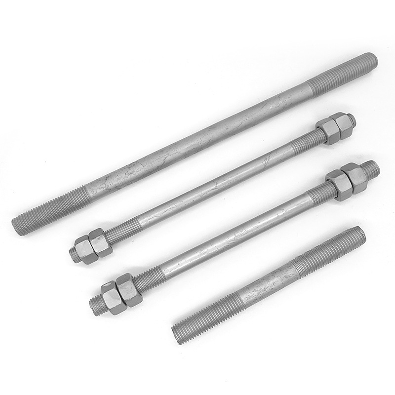 帕尔永固热镀锌双头螺栓(配套螺母、平垫、弹垫)M16*350 个高清大图