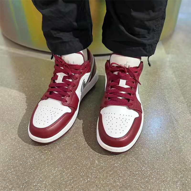 aj热卖nike耐克airjordan1lowaj1白红复古低帮篮球鞋553558615