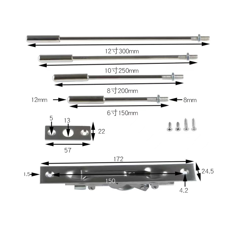 历途科技 不锈钢防盗门大门暗插销 10寸 个高清大图