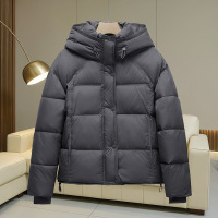 冬季新款连帽棉服短款百搭时尚宽松韩版女士棉袄显瘦棉衣外套 L 灰色