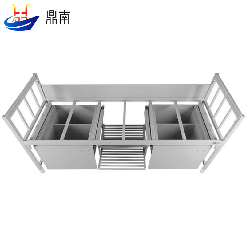 鼎南双层床钢制床公寓宿舍加厚班排单人床含床下柜鞋柜高清大图