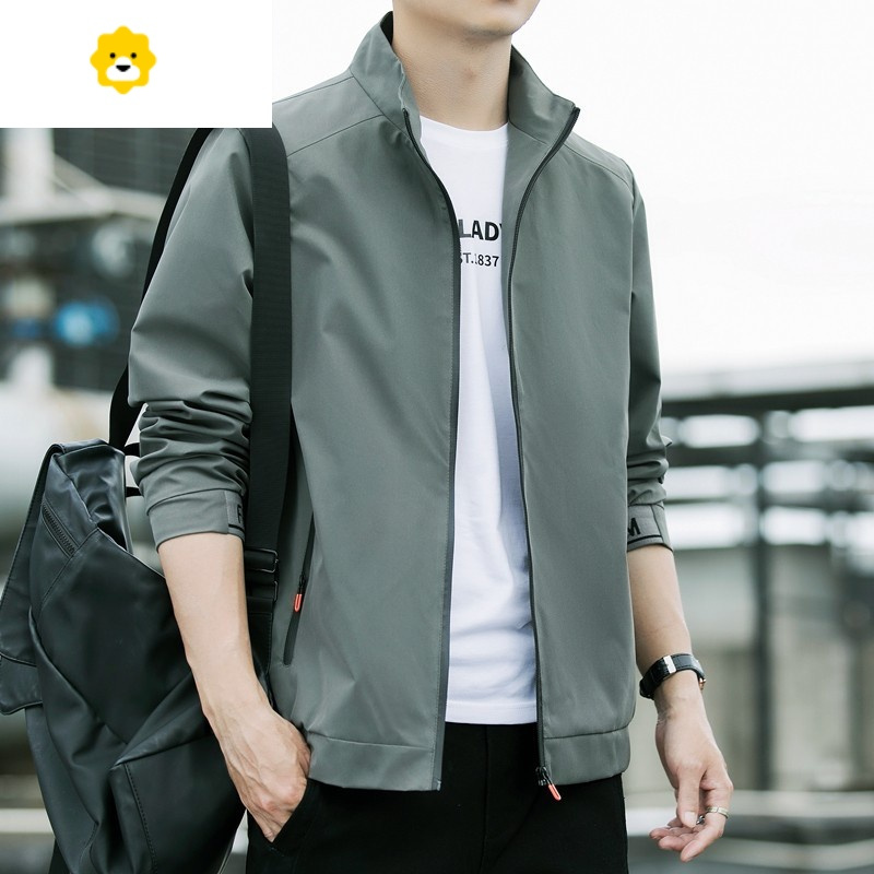 fishbasket男士外套春季宽松冲锋衣连帽防风夹克秋冬休闲男装外穿褂