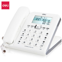 得力（deli) 电话机座机 固定电话 办公家用 30°倾角 温度显示 790白