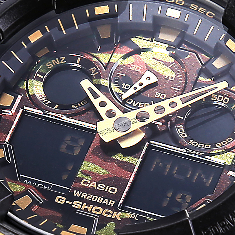 卡西欧(CASIO)男表 G-SHOCK大表盘双显运动男士手表