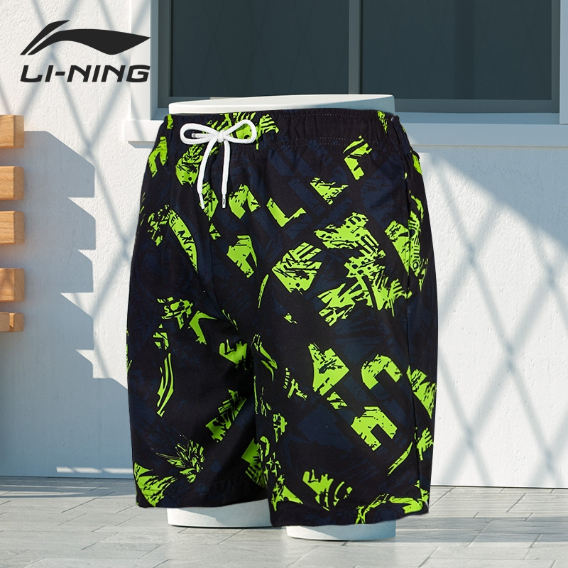 李宁lining泳裤男士五分专业游泳裤泳衣装备视频