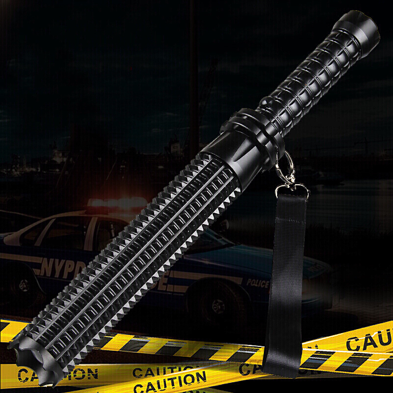 户外电棒防身防狼防爆棍强光手电筒伸缩棍多功