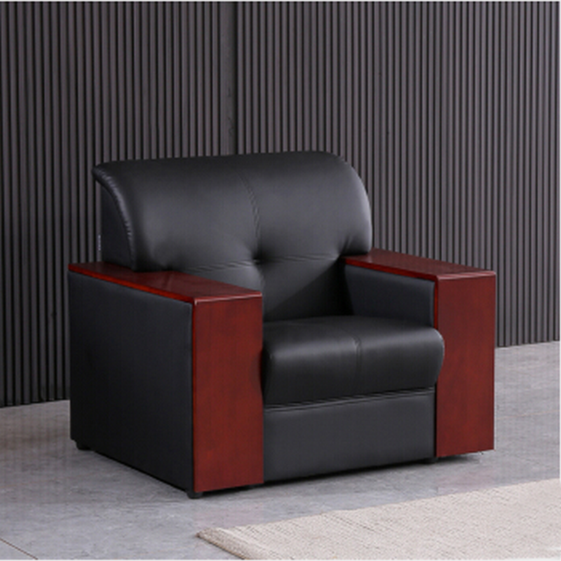 逐鹿中原皮沙发实木扶手沙发办公沙发sx720单人位沙发