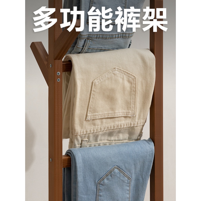 衣帽架落地挂衣架子晾折叠室内简易卧室家用非实木衣服置物高清大图