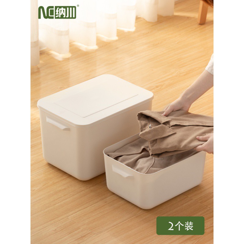 家用宿舍有盖大小号塑料储物整理箱零食儿童玩具衣服收纳箱子 三维工匠高清大图