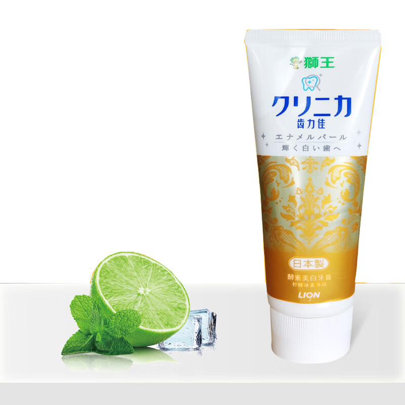 狮王(LION) 齿力佳酵素美白牙膏柠檬冰姜薄荷130g高清大图