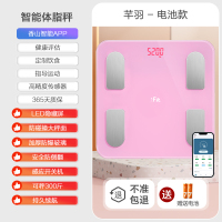 香山智能体脂秤22项身体数据测试家用电子秤体重秤智能秤7129 【LED隐屏ifit】浅粉-APP互联-电池款