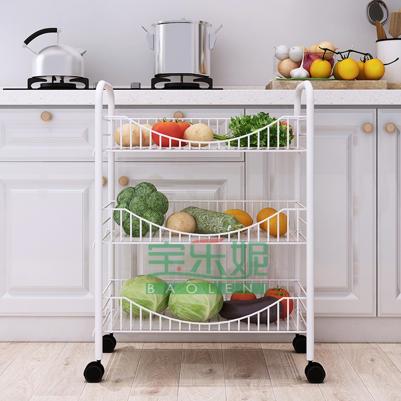 厨房蔬果少女心置物架宿舍阳台放各种水果菜篮子玩具收纳筐缝隙架收纳层架 三维工匠高清大图