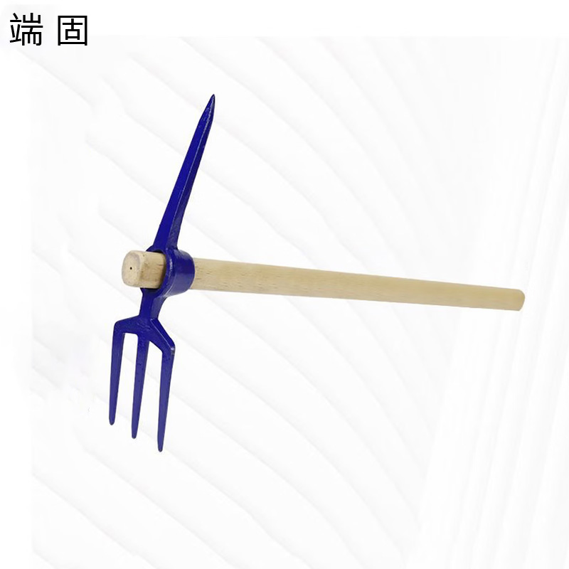 端固 破冰铲除冰铲木柄扁尖钢镐90*49.5cm 把高清大图