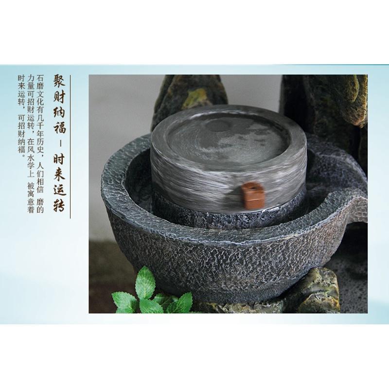 大型假山流水喷泉鱼池装饰品客厅阳台别墅庭院景观水景风水轮摆件L