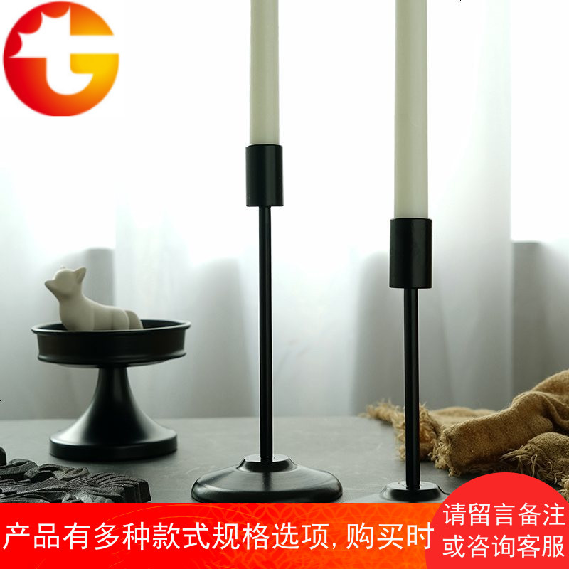 北欧风格烛台 现代家居装饰摆件 复古做旧软装样板房餐桌蜡烛台