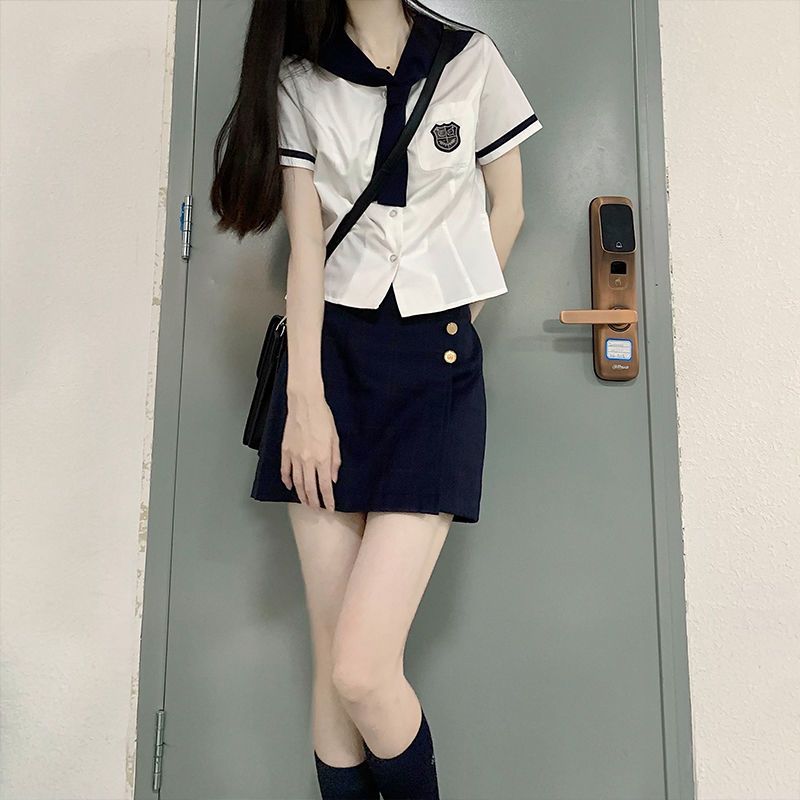 单件套装减龄韩式制服短袖衬衫学生水手领jk制服秋冬