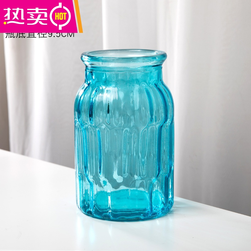 封后 Fenghou 花瓶 花艺花瓶玻璃透明插花富贵竹大号水养水培简约百合花摆件客厅北欧家用fenghou 蓝色花瓶 价格图片品牌报价 苏宁易购梦舟家居生活专营店